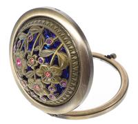 SUPVOX Miroir de poche compact rond SUPVOX Mini : miroir de poche de 2,75 pouces adapté aux voyages - Design rétro pliable pour les retouches en déplacement