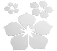 SUPVOX Miroir Décoratif Mural 3D Autocollant Fleurs en Acrylique Argenté, Décoration DIY pour Mur Lisse, pour Boutique de Fleurs ou Décoration Murale Maison