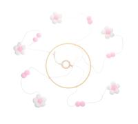 SUPVOX Mobile Berceau en Bois Boules en Laine et Fleurs Suspendues, Son Agréable et Sécurité pour Chambre Bébé ou Boutique Enfantine, Décoration Douce et Moderne