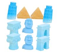 SUPVOX Modèles Miniatures de Bâtiments Célèbres Décor pour Maison de Poupée Comprenant la la Tour de Pise Moai Arc de Colonne Romaine Accessoires pour Terrarium et Décor Miniature
