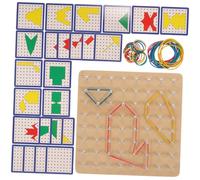 SUPVOX Montessori Planche à Clous Mathématique Bois Petite Éducatif Graphique pour Garçon Fille Apprentissage des Formes et Jeux Bois Sécurisés Couleur Aléatoire Couleur Aléatoire