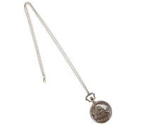 SUPVOX Montre de Poche Décorative Vintage pour Hommes, Cadran Chiffres Arabes, Style Sculpté Creux, Quartz, Grand Format, Couleur Bleu Vert Antique, Chaîne Fine Incluse, Accessoire Rétro