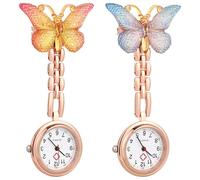 SUPVOX Montres Infirmières à Gousset Colorées, Quartz Précis, Lot de 2, Montres de Poche Pratiques pour Étudiantes et Personnel Médical, Usage Professionnel Quotidien, Design Clip Facile