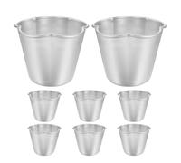 SUPVOX Moule à Cheesecake et Moule à Soufflé Darioles en Alliage D'aluminium Argenté, 8 Distribution Uniforme de Chaleur, Cuisson