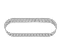 SUPVOX Moule à Tartelettes Ovales Perforé 9,4 Cm en Acier Inoxydable 304 - Anneaux Pâtisserie pour Mousse et Gâteau, Cercles Pâtisserie Réutilisables pour Desserts, Tartes aux Fruits,