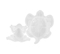 SUPVOX Moule en Silicone pour Moulage Époxy 2 Pièces - Formes Grenouille et Tortue, Résistant la Déchirure, Démoulage Facile, Fourniture de Bricolage pour Décoration Murale et Artisanat