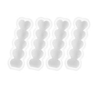 SUPVOX Moules en Silicone pour Bougies de Cœur 4 Pièces, Moules à Bougie Mini-gâteau pour Saint-valentin et Décoration de Mariage, Résistant la Chaleur, Réutilisable, pour Fabrication