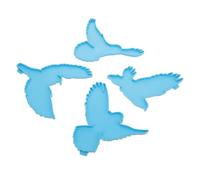 SUPVOX Moules en Silicone pour Oiseaux Marins 4 Pièces Bleu, Moule Décoratif DIY pour Artisanat Mural, Loisirs Créatifs, Flexible et Résistant pour Décoration Intérieure
