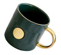 SUPVOX Mug en Céramique Rétro Vert 400ml Motif Rayé Vertical, Tasse à Café Créative Maison et Protection de Bureau
