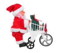 SUPVOX Musical de Noël Père Noël avec Mouvement Chariot de Courses Interactif Décoration Festive et Cadeau pour Garçon Fille et Maison