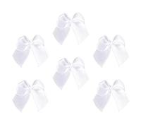SUPVOX Nœuds De Ruban Fait Main 100 Pièces Mini Arcs En Satin Décoration Artisanale Couture Accessoires Cheveux Cadeau Mariage Blanc