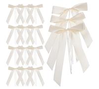 SUPVOX Nœuds Décoratifs Voiture Mariage en Polyester Réutilisables, Lot de 60 Pièces Couleur Ivoire, Nœuds en Ruban pour Décoration Rétro, Poignées, Essuie-glaces, Accessoires Fête