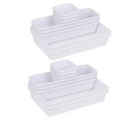 SUPVOX Organisateur de Tiroirs Modulable 16 Pièces en Plastique Blanc 24x16x9 Cm, Boîte de Rangement Multifonction pour Maquillage, Cosmétiques et Bureau, Séparateurs Empilables Adaptés