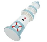 SUPVOX Ornement de Phare en Bois Bleu Clair Petit Modèle, Décoration Méditerranéenne pour Maison et Bureau, Accessoire Nautique Artisanal pour Déco Intérieure, Présent Original