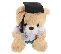 SUPVOX Ours en Peluche Docteur en Peluche Douce, Taille Unique, Couleur Marron Clair Blouse Verte, Présent de Remise de Diplôme pour Étudiants en Médecine, Décoratif et Souvenir de Fin
