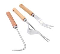 SUPVOX Outil de Désherbage Manuel en Acier Inoxydable Kit Jardinage 3 Pièces pour Pelouse et Jardin, Désherbeur V, Débrancheur et Grattoir, Accessoire Jardinage Pratique et Solide