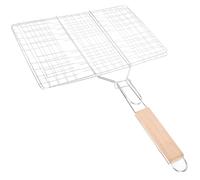 SUPVOX Panier à Griller en Fer Poignée Anti-Brûlure Grosse Taille 45X31X19 CM Pince Multifonction pour Poisson Hamburger et Légumes Accessoire Barbecue pour Camping Couleur Aléatoire