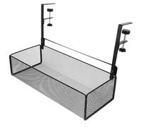 SUPVOX Panier de Rangement Bureau Organisateur sous Bureau à Pince Acier au Carbone Noir Fixation sans Perçage pour Magazines et Cahiers 1,2 à 6cm Chambre Étudiante et Espace de Travail
