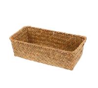 SUPVOX Panier de Rangement Rectangulaire en Paille Tissée, Stable et