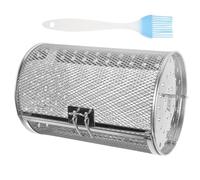 SUPVOX Panier Grill Rotatif Acier Inoxydable pour Friteuse à Air et Barbecue Accessoire Cuisson Polyvalent pour Légumes Noix et Viande avec Brosse Incluse Couleur Couleur Aléatoire