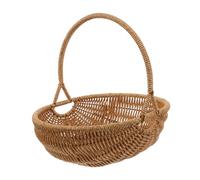 SUPVOX Panier Imitation Rotin Panier Corbeille Tressée De Fruits De Fleurs Portatif à Tissé Tissé En Rotin De Simulation Brun Réutilisable