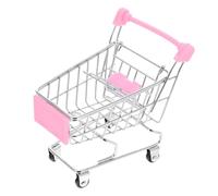 SUPVOX Panier Panier D'achat pour Enfants Figurine De Caddie Filles Mini-Caddie Petit Mini Mobilier De Maison Décorations De Maisons De Poupées Panier De Jouets Bureau Rose