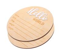SUPVOX Panneau Rond en Bois pour Annonce de Naissance Bébé 2 Pcs, Accessoire Photo Simple et Délicat pour Créer une Atmosphère Joyeuse en Photographie