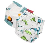 SUPVOX Pantalon D’entraînement Bébé Lavable 6 Couches Respirant Pratique Coton Pour Petit Garçon Motif Dinosaure Entraînement à Domicile Lot De 2 Pièces