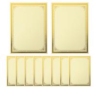 SUPVOX Papier Certificat Académique Vierge Imprimable 10 Feuilles Format Portable Bordure Dorée pour Certificats de Récompense Diplômes Scolaires Reconnaissance