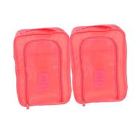 SUPVOX Paquet à Chaussures à Fermeture Éclair en Polyester Réutilisable 2pcs Rose pour Rangement de Chaussures en Voyage et Organisation Quotidienne
