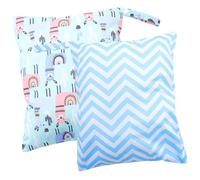 SUPVOX Paquet à Linge Étanche à Langer Fermeture Éclair, Lot de 2 Paquet Réutilisables en Polyester pour Bébé, Taille Moyenne, Voyage, Piscine, Yoga et Rangement Couches