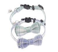 SUPVOX Paquet De 2 Collier pour Chat avec Nœud Réglable et Clochette Lot de Vert et Blanc Confortable et Sûr pour Petits Accessoire Mignon et Fonctionnel