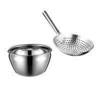 SUPVOX Passoire à Huile Réutilisable en Acier Inoxydable 24 Cm Bol à Huile Profond 23 Cm Multifonction Cuisine Domestique et Professionnelle, Récipient D'huile Pratique pour Friture