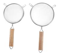 SUPVOX Passoire à Lait de Soja et Jus de Fruits en Acier Inoxydable 2 Pièces, Tamis à Mailles Fines Double Poignée, Tailles 12,5 CM et 14 CM, pour Filtrage Cuisine