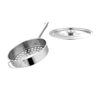SUPVOX Passoire Alimentaire en Acier Inoxydable 1,2 Cm Trou, Louche Passoire Manuelle à Manche Unique pour Crevettes, Fondue Chinoise et Cuisson, Ustensile la Cuisine Inox Multifonction,