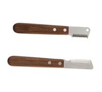 SUPVOX Peigne à sous-Poil pour Chien 2 Pcs, Brosse Démêlante en Acier Inoxydable Manche en Bois Ergonomique, Outil de Toilettage pour Poils Épais, Élimination des Poils Morts
