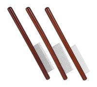 SUPVOX Peigne de Toilettage pour Animaux 3pcs avec Manche en Bois et Acier Inoxydable, Prise Confortable, pour Chien et Chat, Outil Démêlant Pratique