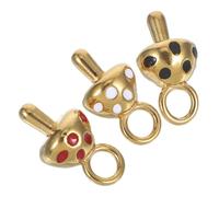 SUPVOX Pendentif Champignon Coloré 3 Pièces en Acier Inoxydable | Charmes pour Bracelets et Colliers, Design Unique, Taille Polyvalente, Convient aux Peaux Sensibles