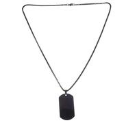 SUPVOX Pendentif Collier Acier Titane Avec Plaque Identité Militaire Chaîne Collier Pour Homme Pendentif Noir
