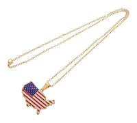 SUPVOX Pendentif Dates Spéciales en Acier Inoxydable Carte des États- Collier Usage Polyvalent Or, Design Élégant Vie Quotidienne