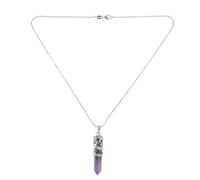 SUPVOX Pendentif Design Totem Dragon Créatif Collier Pierre Naturelle Améthyste Pourpre en Pierre et Cuivre Délicat et Sûr à Porter, pour Ktv et Bar