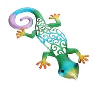 SUPVOX Pendentif Murale Gecko en Fer Forgé Coloré Bleu-vert Décoration Murale Artisanale en Métal Ajouré Ornement Suspendu pour Intérieur et Extérieur Accessoire Décoratif pour Jardin