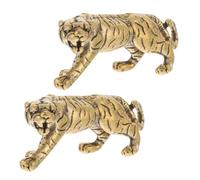 SUPVOX Pendentif Tigre en Cuivre 2pcs Léger et Facile à Installer, Ornement Créatif de Tigre pour Décoration Paquet à Dos ou Paquet à Main
