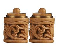 SUPVOX Pendentifs Diffuseurs d'Arômes en Bois Sculpté à Suspendre, Lot de 2, Accessoire Décoration Intérieure et Voiture, Flacon Boule d'Huile Essentielle Portable