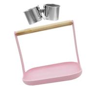 SUPVOX Perchoir Debout pour Perroquet avec Mangeoire Intégrée en Plastique, Bois et Acier Inoxydable, Petite Taille Rose, Support de Bureau pour Oiseaux de Compagnie, Entraînement