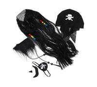 SUPVOX Perruque Pirate Cosplay Avec Cache-œil Et Fausse Barbe Pour Hommes Accessoire De Costume Halloween Soirée à Thème