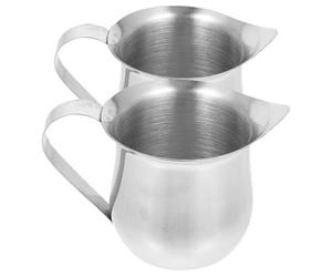 SUPVOX Petit Pot Lait Inox 2 Pièces 60 Ml Bec Verseur, Mousseur Intégré pour Expresso et Cappuccino, Usage Maison et Extérieur