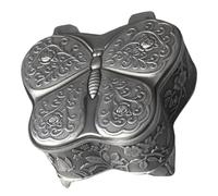 SUPVOX Petite Boîte à Bijoux en Alliage Argenté Motif en Relief Écrin de Voyage pour Bagues et Boucles D’Oreilles Doublure Velours Côtelé Coffret Compact pour Rangement Élégant