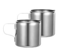 SUPVOX Pichet Mousseur Lait Inox 2 Pièces 60 Ml pour Café et Sauce, pour Conserver Jus de Fruits, Yaourts, Dîner la Maison et Barbecue