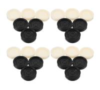 SUPVOX Pièces De Dames en Plastique 24 Pièces Rondes Noir Et Blanc, Jeu De Société, Accessoires De Jeu Adaptés Aux Familles Et Voyages